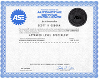 Advanced Level Specialist at Osborn's Automotive Inc.